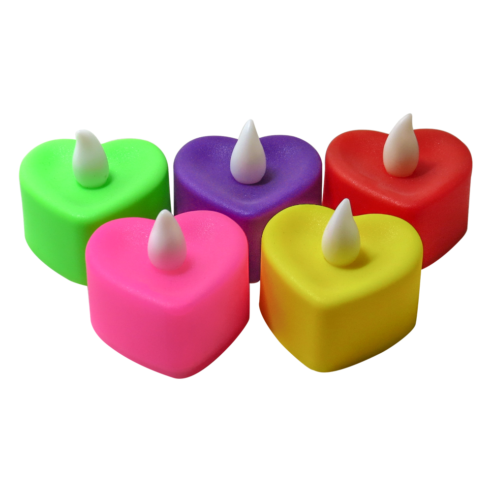 Flameless Mini Heart Shape LED Candle Light Christmas Decor