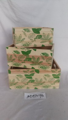 Wood basket S/3