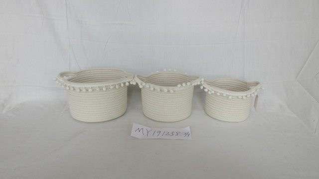 Cotton rope basket S/3