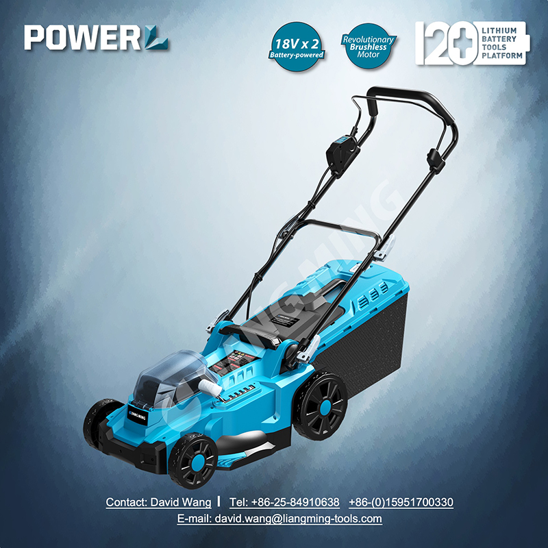 36V(18Vx2) brushless lithium battery cordless lawn mover