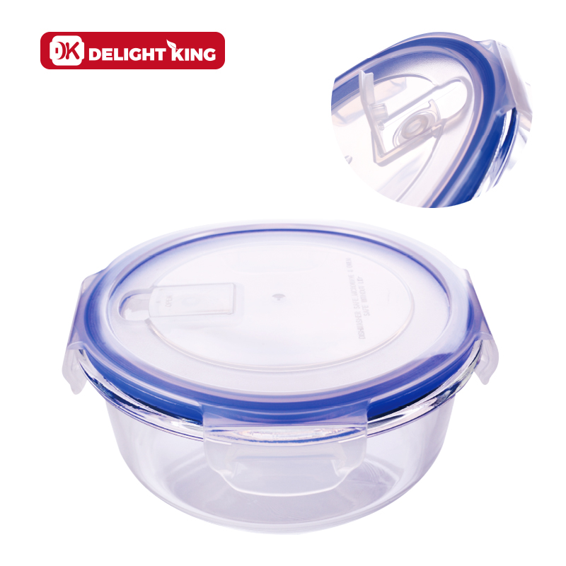 High borosilicate glass food containers set With vent/ glass storage box microwave oven safe