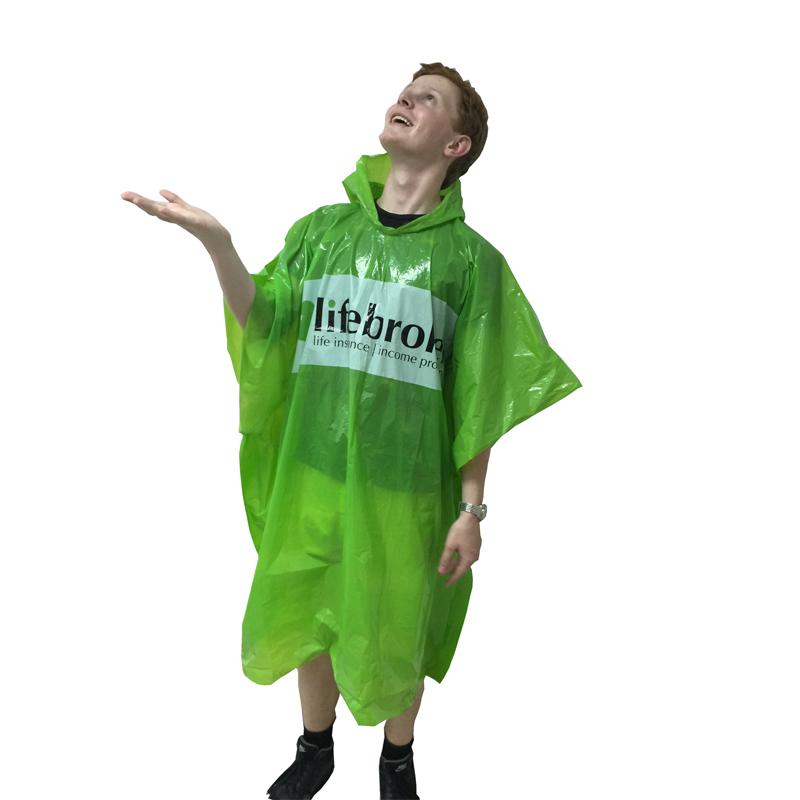 OEM printed plastic raincoat/ poncho