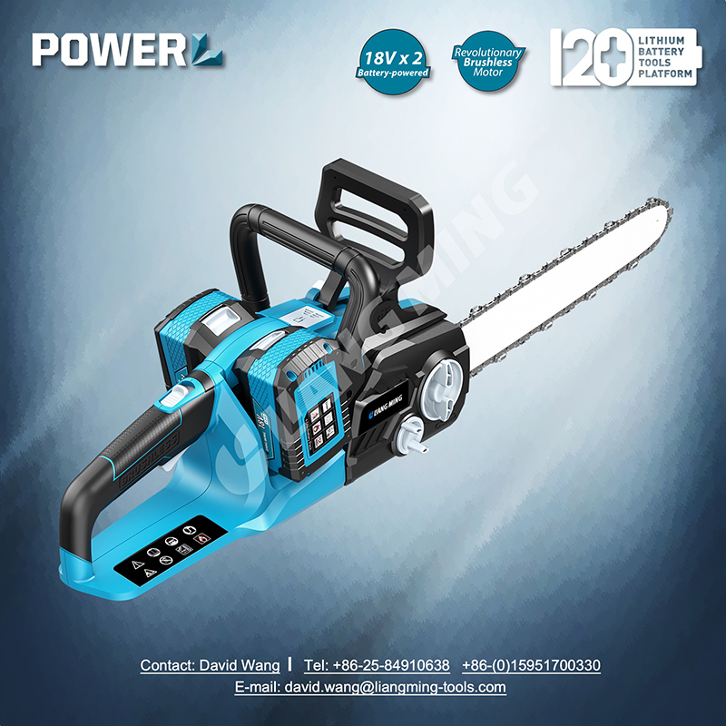 36V(18Vx2) brushless lithium battery cordless chain saw