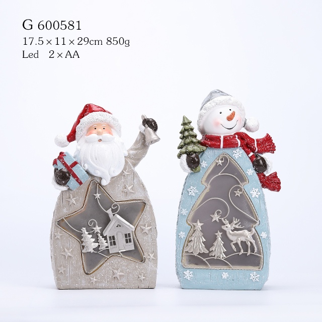 2/A resin santa LED light figurine
