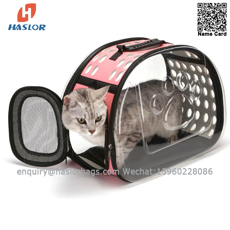 0105*T haslor Transparent pet bag ，foldable breathable Cat bag ，dog bag ，stylish portable pet bag