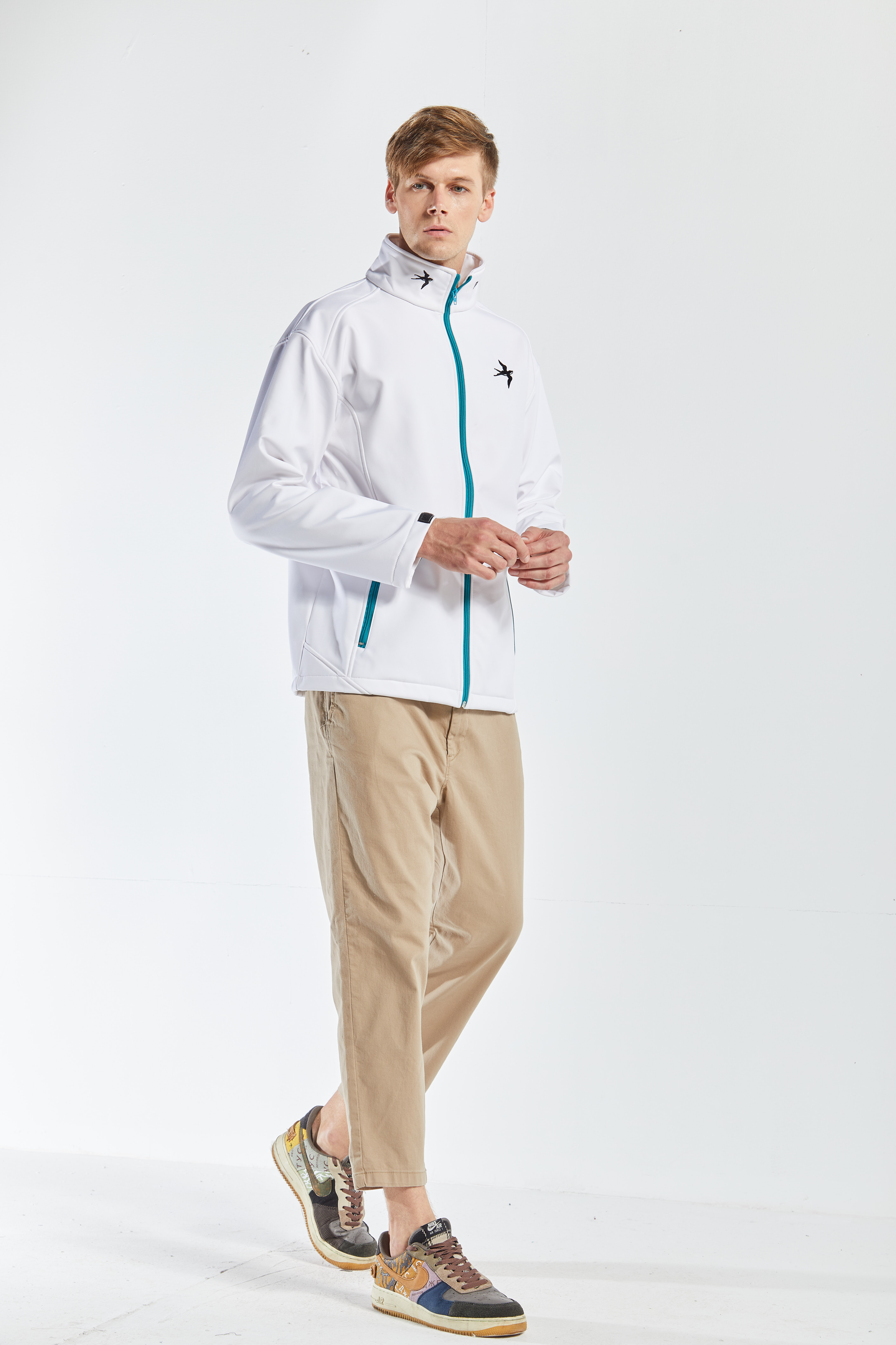 Oem Service Windbreaker Rain Outdoor Bike Wholesale Zipper Collar Waterproof men Softshell Jacket with hood