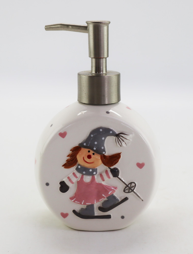 Ceramic skate children soap dispenser soap pump