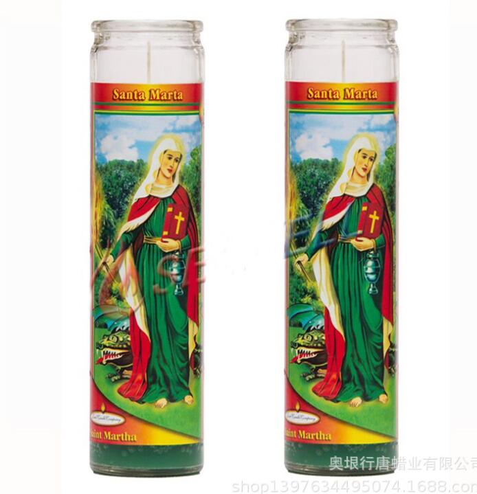 Catholicism 7 days religious glass jar magical candle