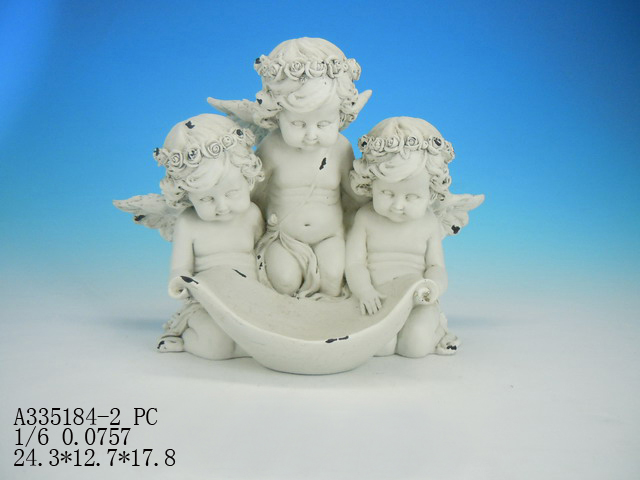 10" Three Angel Reading Book Pc