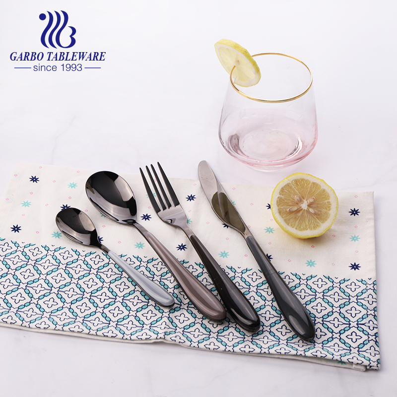 PVD 430SS tableware cutlery set with steak knife, fork, tea spoon, spoon