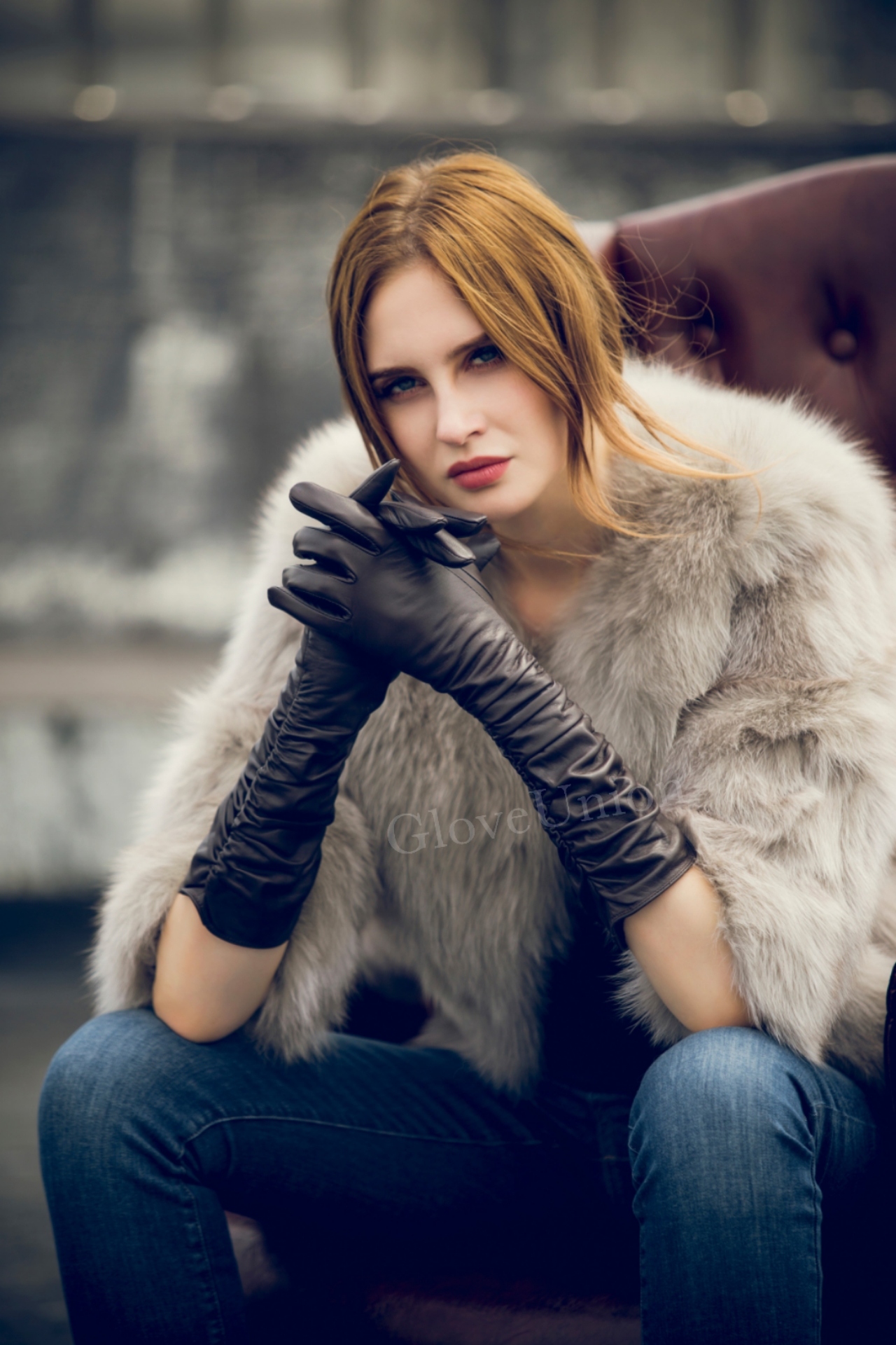 Ladies' Sheepskin Leather Long glove