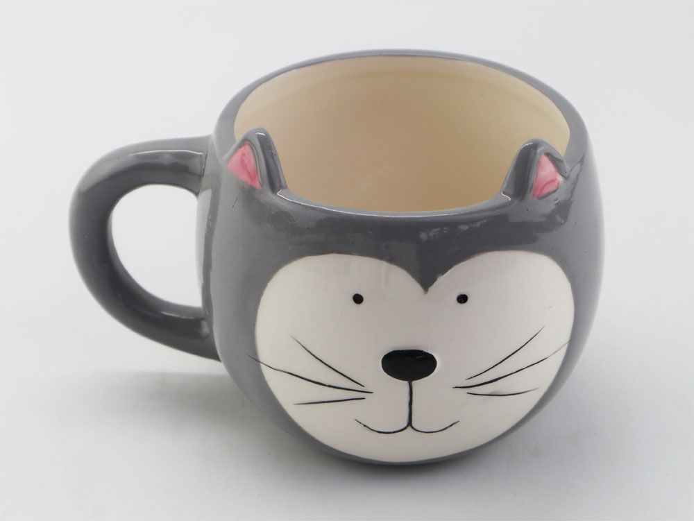 Cat mug ceramic kitty mugs animal cups 3D hand paint