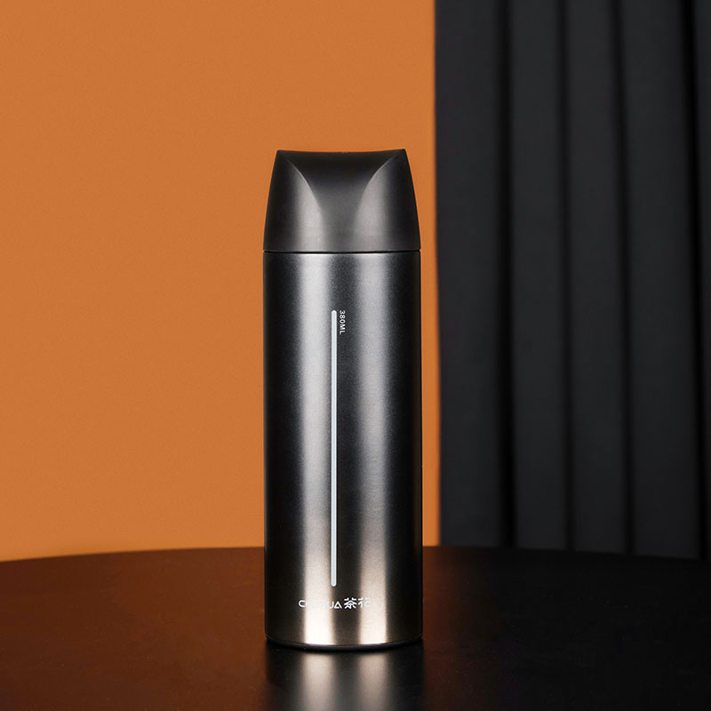 380ml stainless steel vacuum-insulated water bottle thermos water bottle for sports and outdoor with one handed push-button