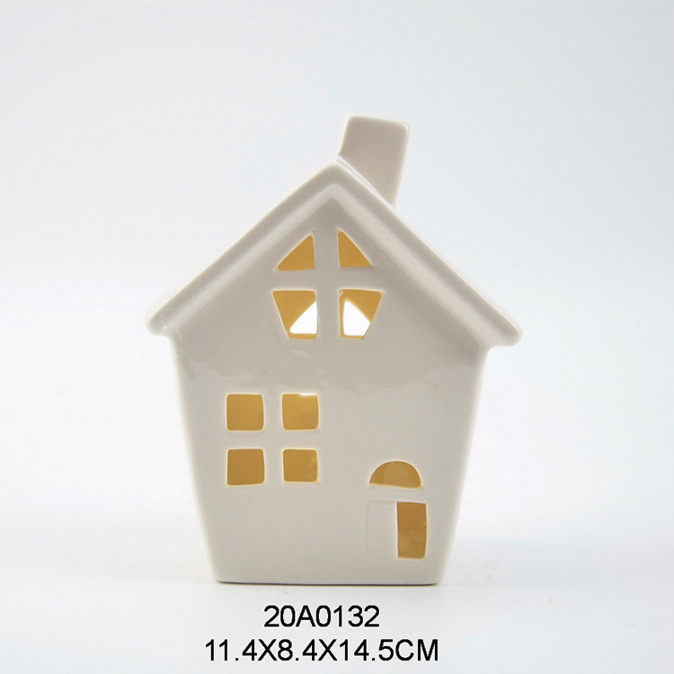 ceramic porcelain hollow out LED light Christmas house table decors