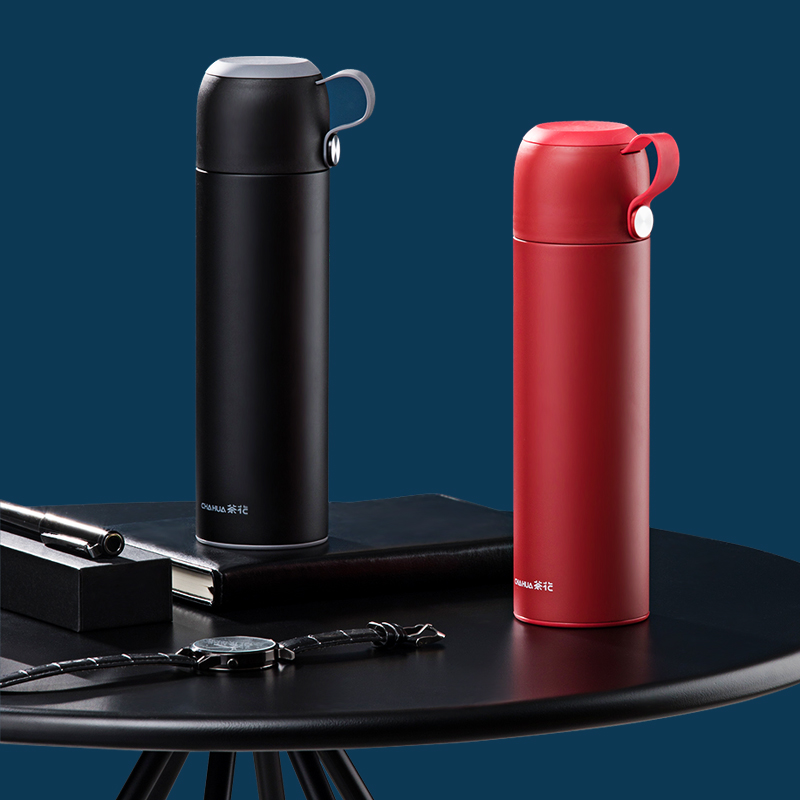 450ml stainless steel vacuum-insulated water bottle,thermos water bottle for sports and outdoor with a serving cup