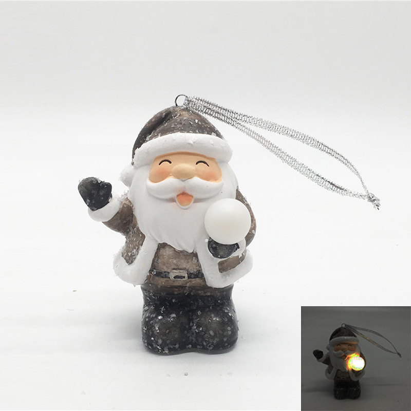 Ceramic christmas decoration santa claus shape hanging ornament with snowflak effect