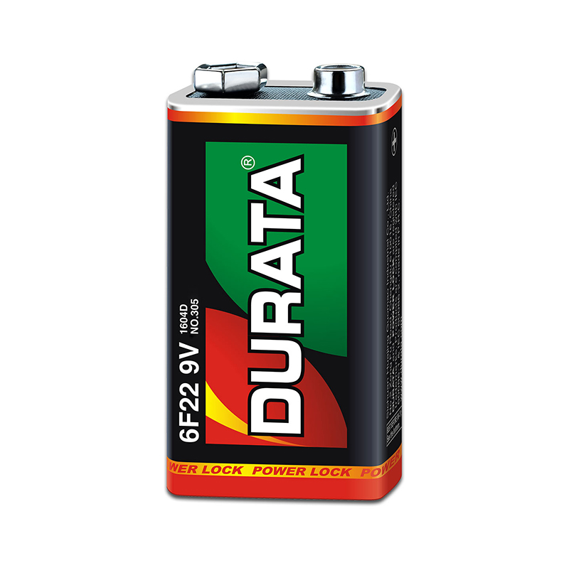 Durata Extra Heavy Duty Battery 6F22 9V Size Battery, Zinc Carbon Dry Cell Battery (SP1-12 Count)