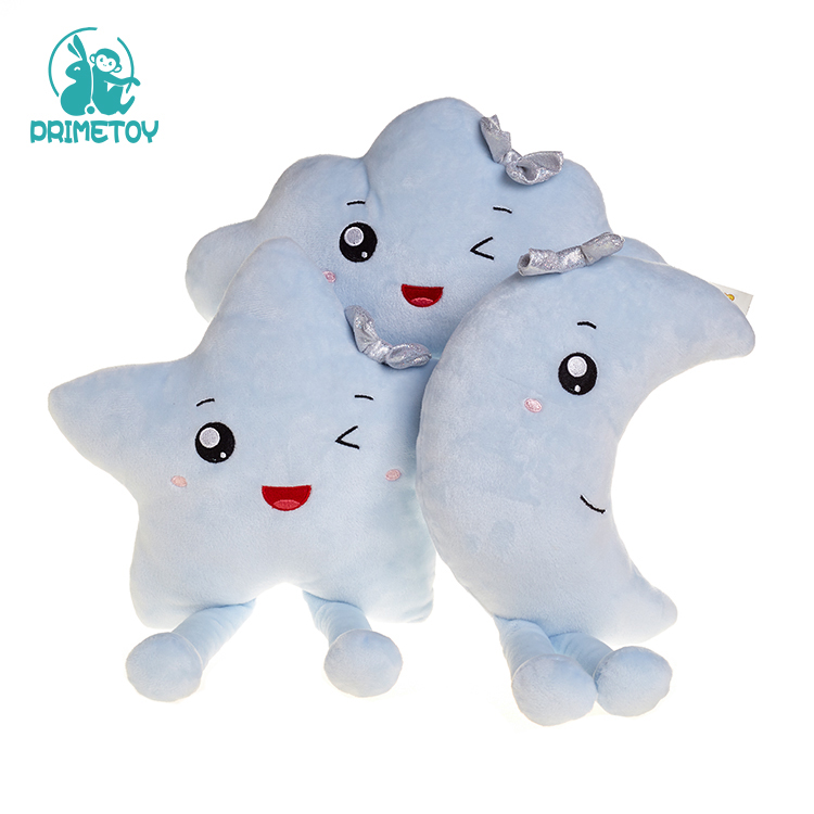Custom Soft White Cloud Star Moon Plush Toys Baby Pillow Toys Appease