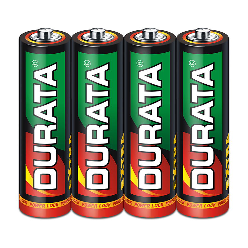Durata Extra Heavy Duty Battery R6P AA Size, Zinc Carbon Dry Cell Battery (SP4-24 Count)