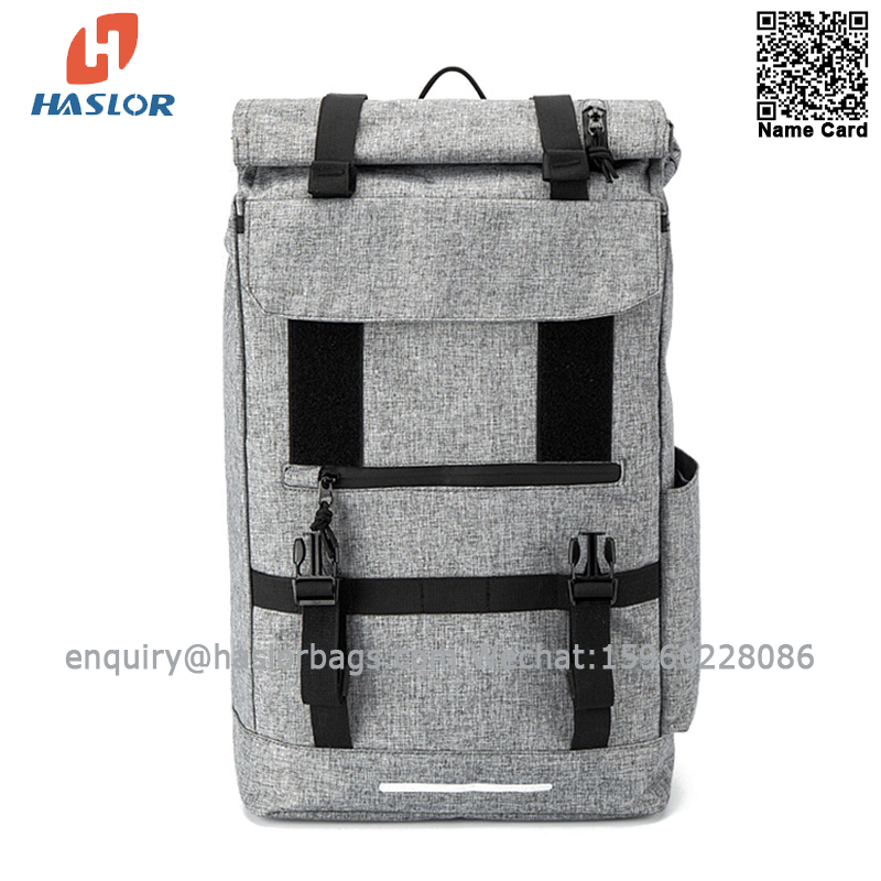 01 haslor Backpacks for men backpacks with large capacity， roll cover travel bags for leisure sports students schoolbags