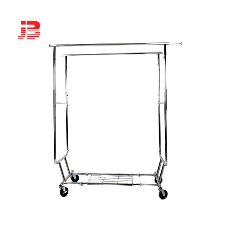 Double Rail Clothing Garment Rack with Wheels