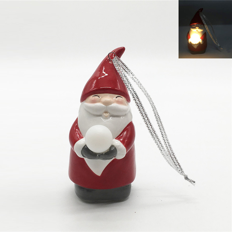 Ceramic christmas decoration santa claus shape hanging ornament