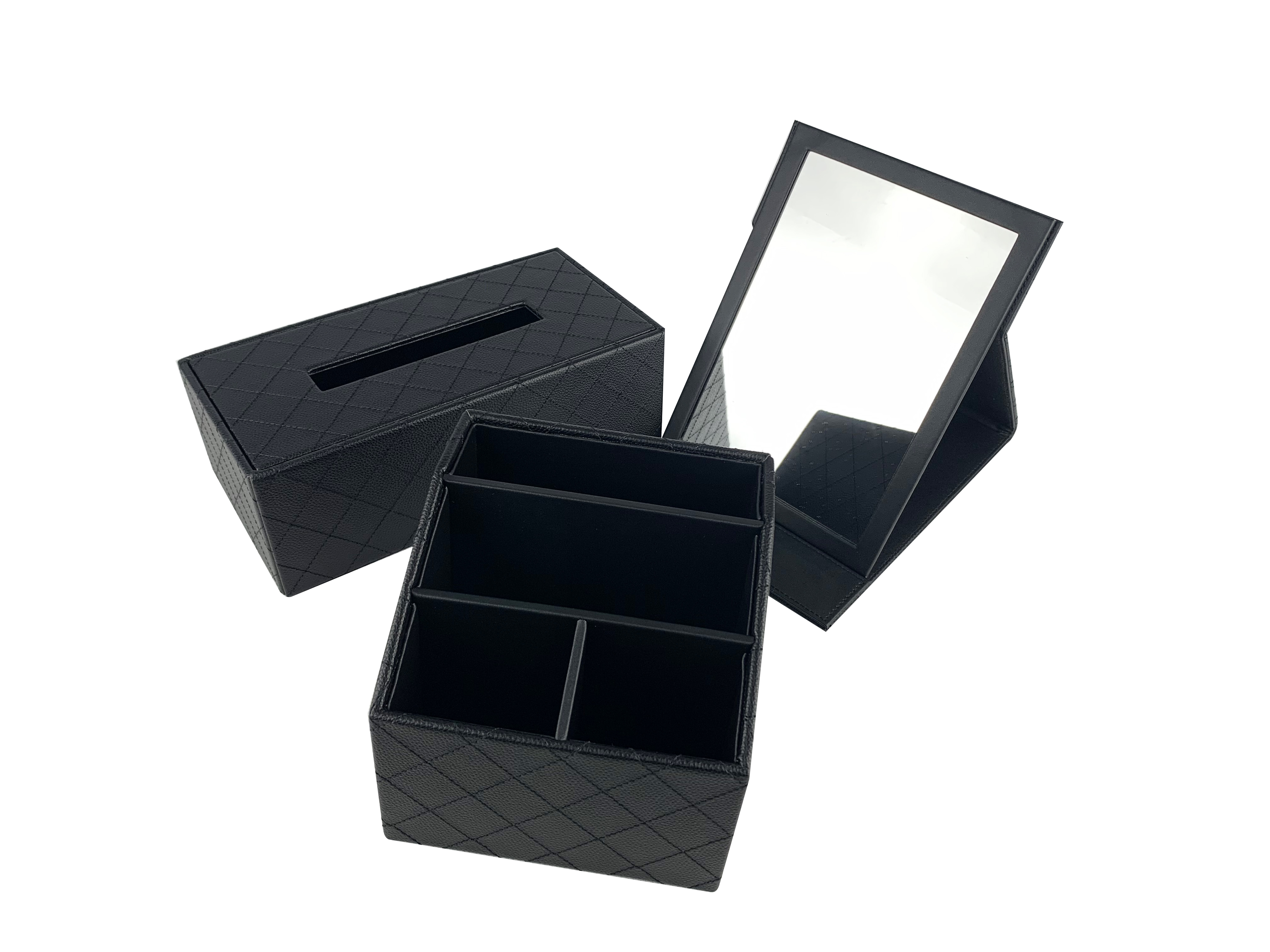 Personalized PU Remote Control Holder Stand Multifunctional Desktop Storage Box