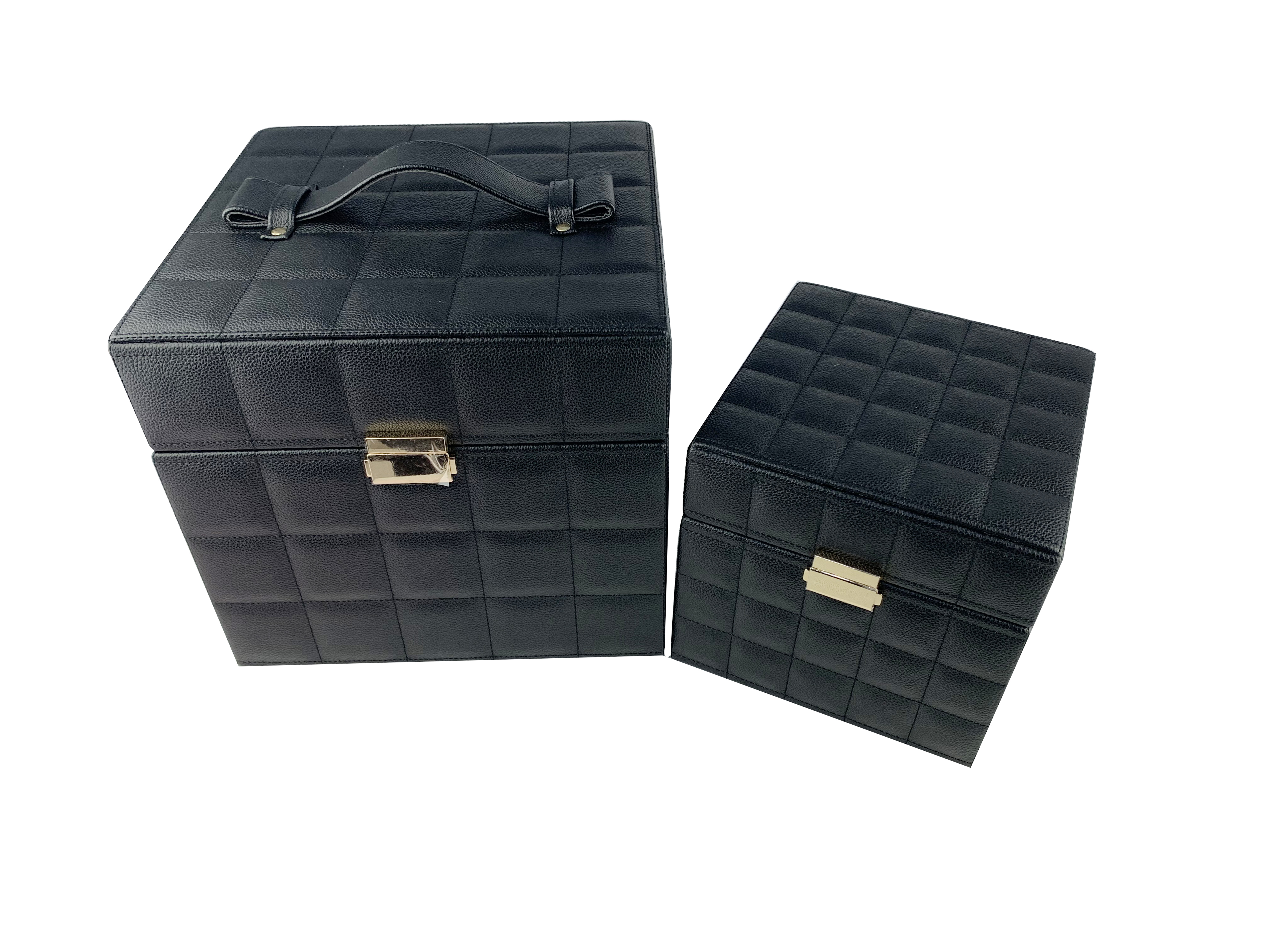PU Organizer Large Mirror Jewel Box Storage Jewelry Travel Case