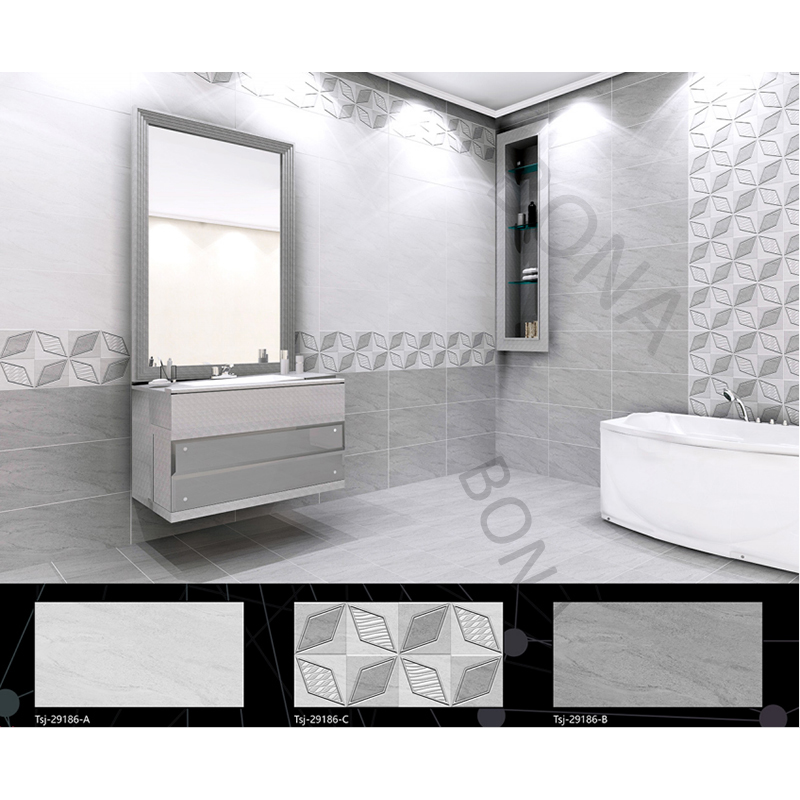glazed ceramic wall tile 300x600mm(grey series)