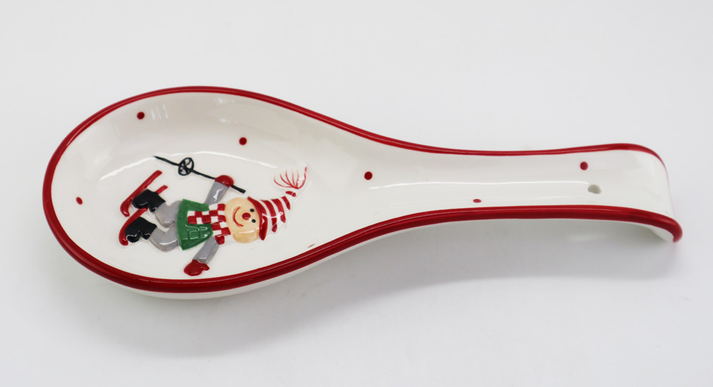 Ceramic skate children spoon rest sport ski spoon holder
