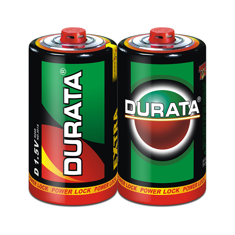 Durata Extra Heavy Duty Battery R20s D Size, Zinc Carbon Dry Cell Battery (SP2-12 Count)