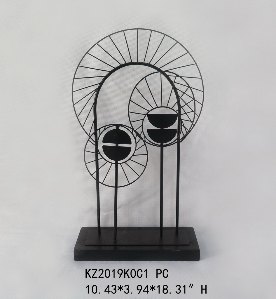 metal/wood table decor