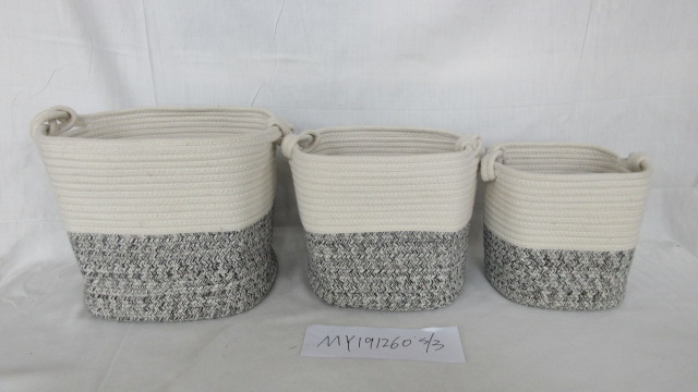 Cotton rope basket S/3