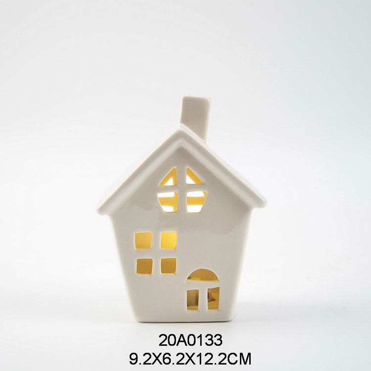 ceramic porcelain hollow out LED light Christmas house table decors