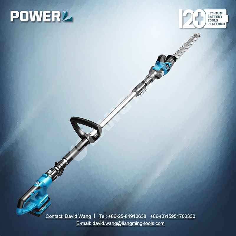 18V lithium battery cordless pole hedge trimmer