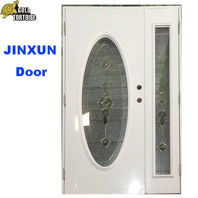 American Style Wood Edge Steel Entry Metal Door from JINXUN door factory
