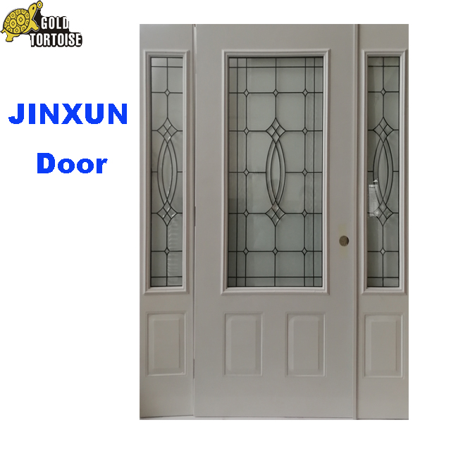 Steel door with sidelite glass