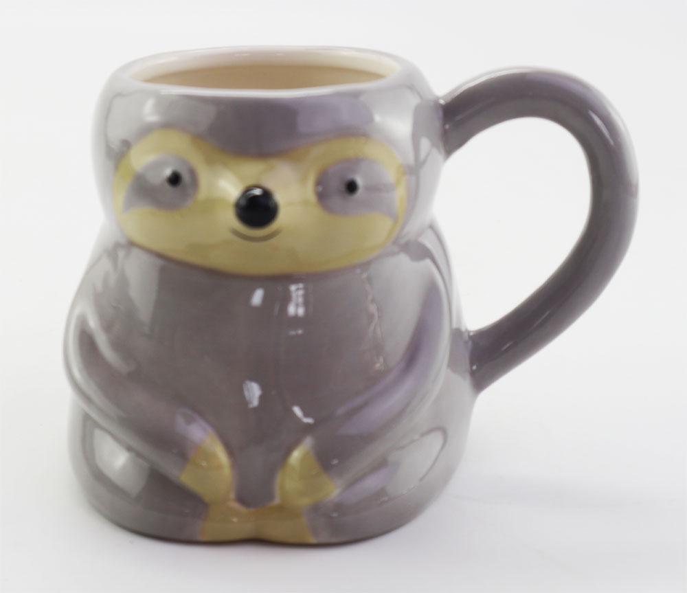 sloth mug ceramic mugs animal cups 3D hand paint