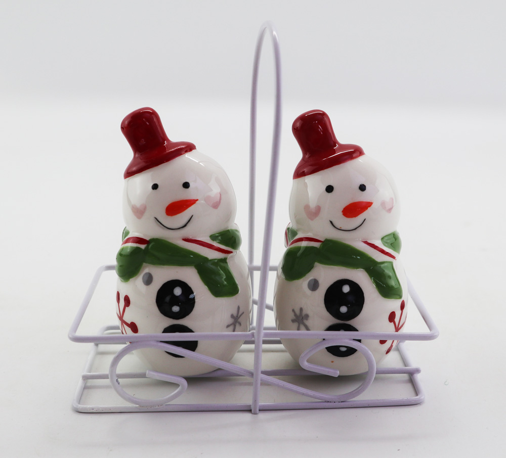 christmas snowman salt and pepper shaker ceramic seasioning pot