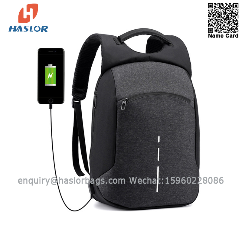 0111# N haslor Oxford Cloth men's backpack ，simple business casual men's bag ，reflective strip anti-theft high-capacity sports backpackack
