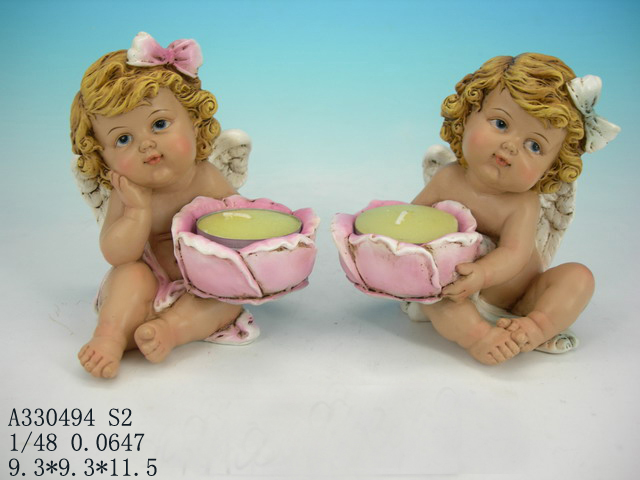 9" angel candle holder PC