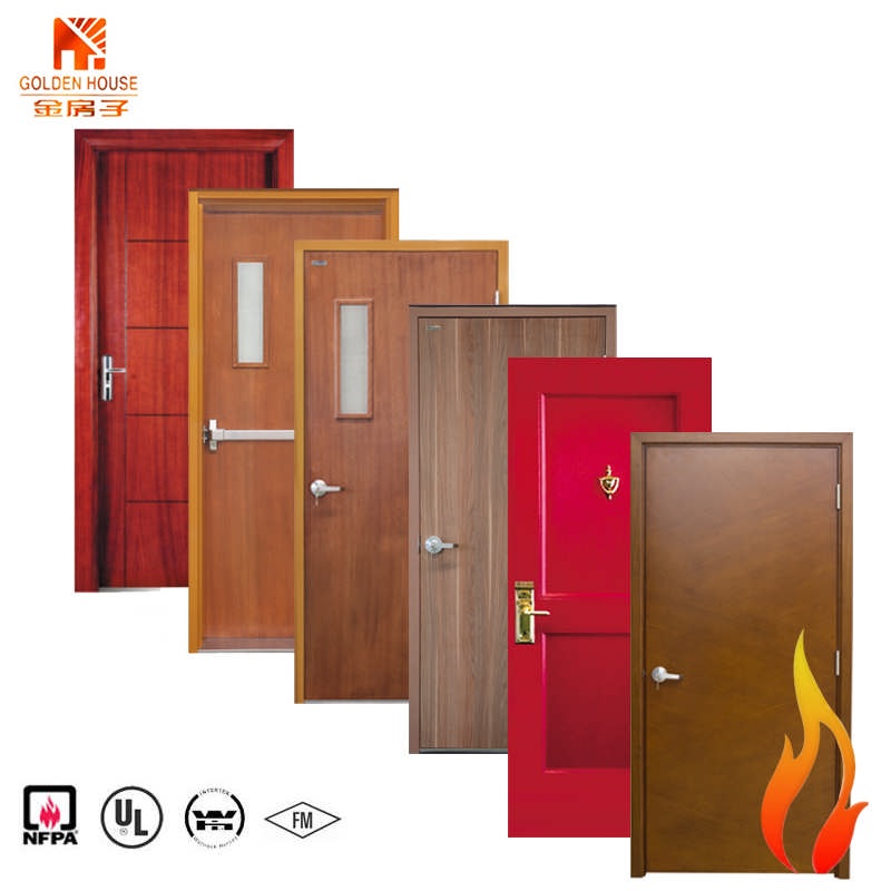 GH UL certification 90 mins wooden fire wooden door interior door hotel with steel frame