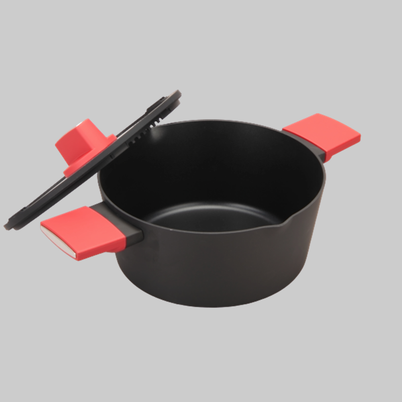 Pressed aluminum casserole with lid