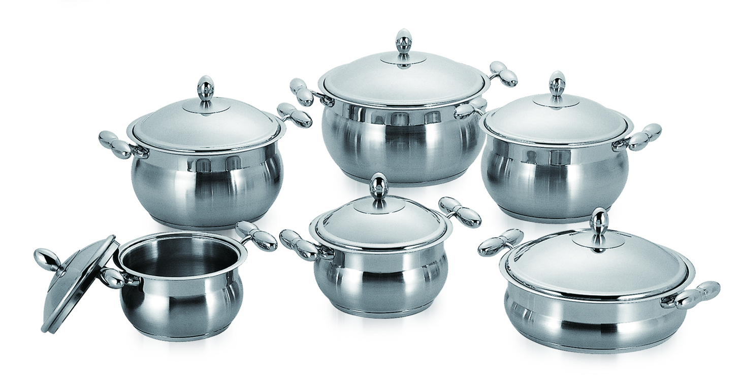 12pcs High quality Stainless steel Kitchen cookware cooking pot set and cookware casserole set
