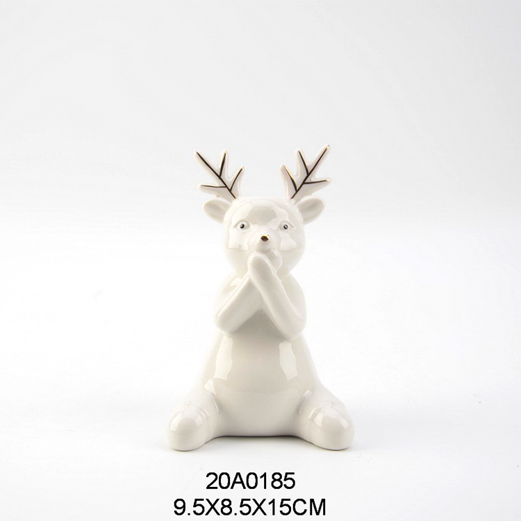 ceramic porcelain hollow out LED light Christmas reindeer table decors