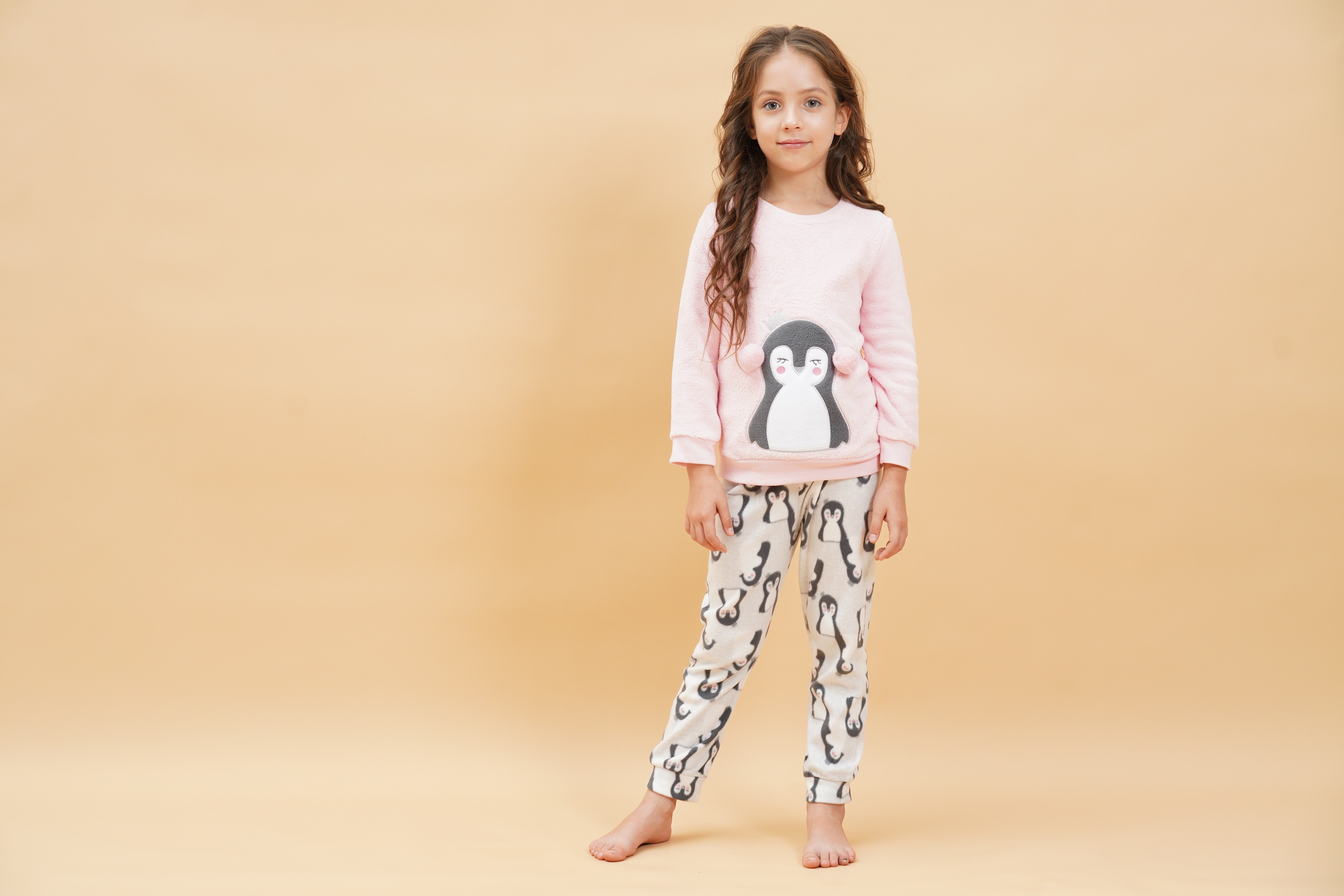 Girls coral fleece suit