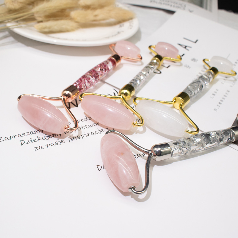 2020 new product Rose Quartz Guasha and Jade Roller with Box