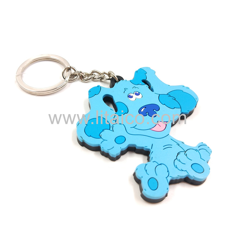 Blue dog PVC Keychain