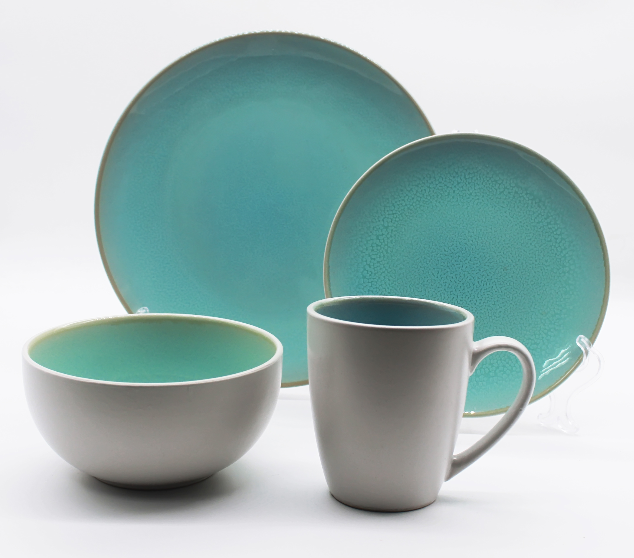 16pcs Stoneware Reactive Glaze dinnerware set