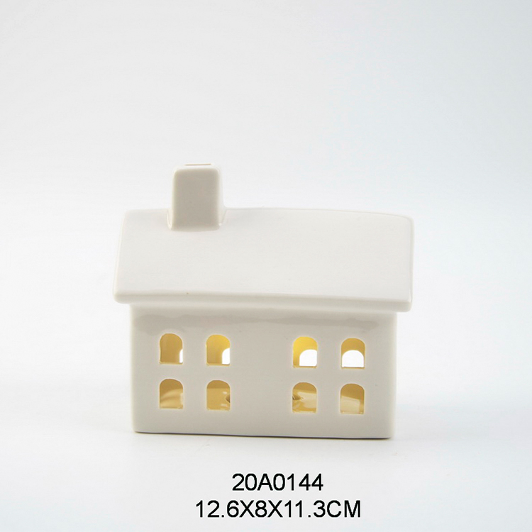 ceramic porcelain hollow out LED light Christmas house table decors